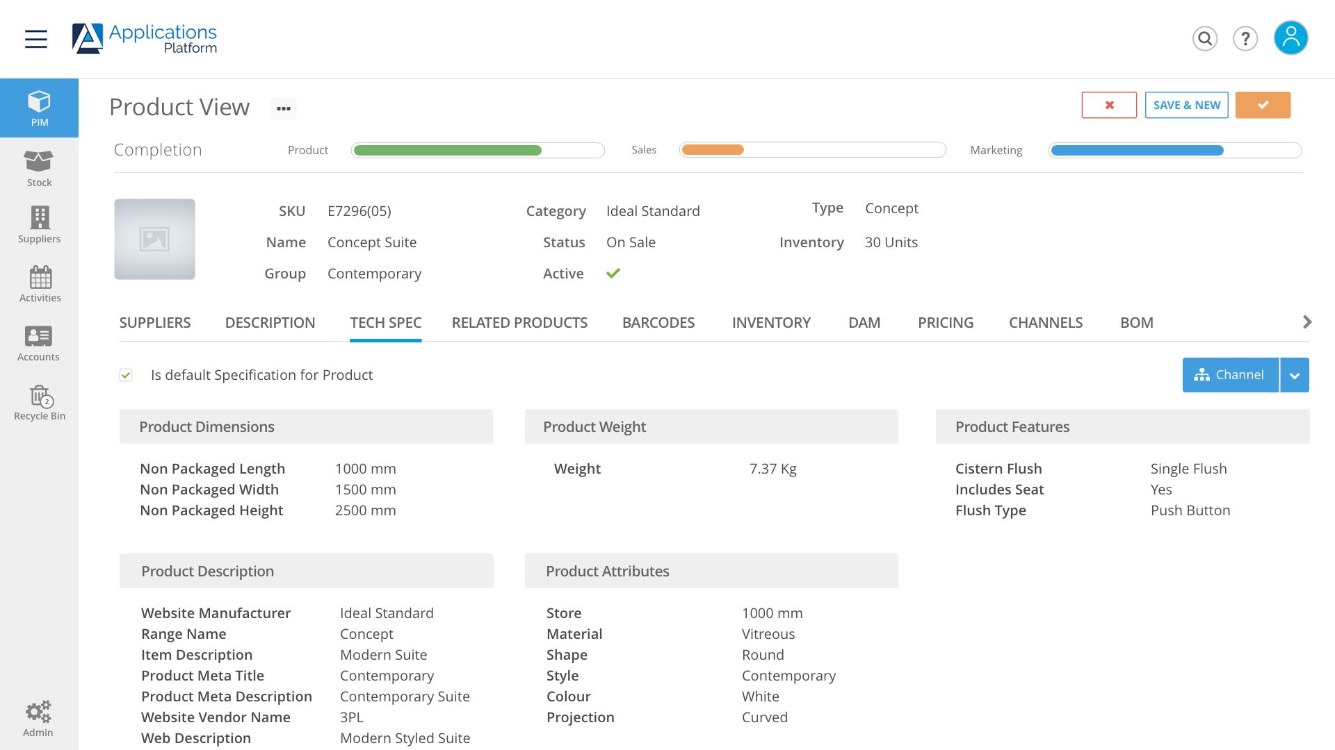 PIM Template - Product Overview