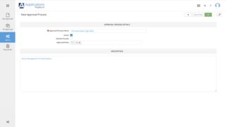 Business approval workflow software showing request status and approval details
